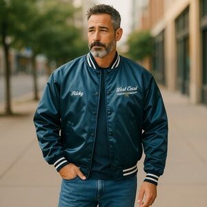 Vintage Baseball Jacket Size L Auburn Sportswear West Grove All Star Uniform